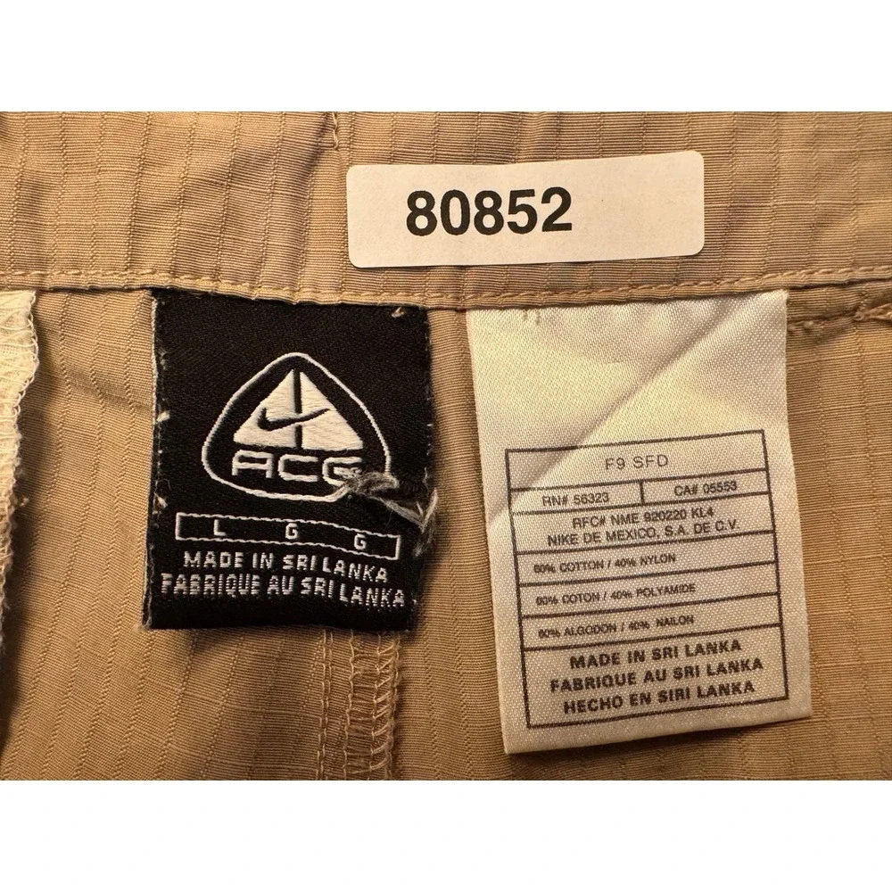 Vintage Nike ACG Y2K Khaki Ripstop Cargo Pants Mens Large Tan Gorpcore Hiking
